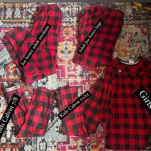 Family Buffalo plaid pj pants and night gown